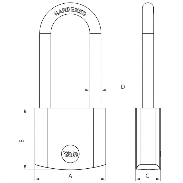 Yale Lucchetto Ottone Arco Lungo in Blister - ASSA ABLOY - Immagine 2